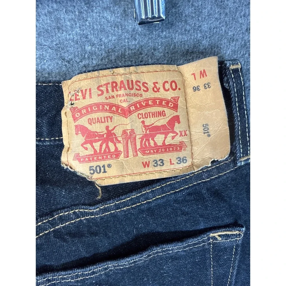 Levi's 501 Original Fit Jeans Men 33x36 (True 31x32) Blk Straight Leg Button Fly